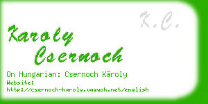 karoly csernoch business card