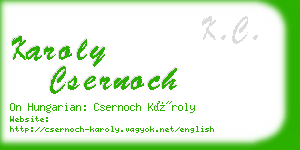 karoly csernoch business card